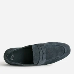 Eram Mocassins^Mocassin cuir velours MARINE