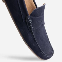 Eram Mocassins^Mocassin en cuir velours MARINE