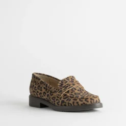 Eram Mocassins/Slippers^Mocassin marron cuir velours effet léopard IMPRIME