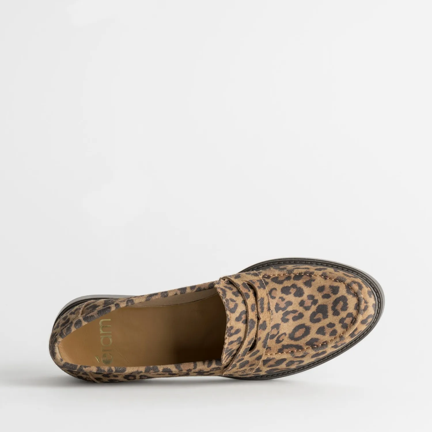 Eram Mocassins/Slippers^Mocassin marron cuir velours effet léopard IMPRIME