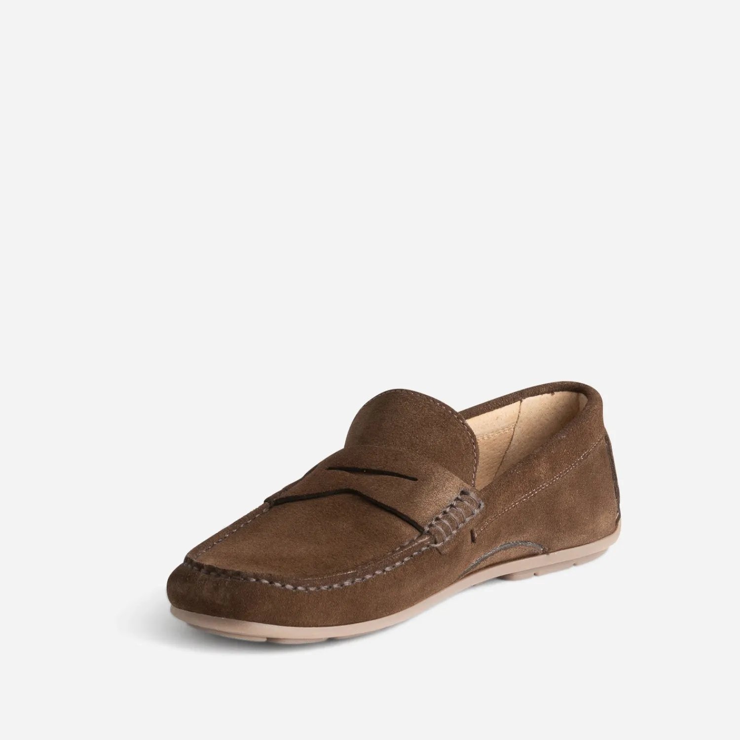 Eram Mocassins^Mocassin en cuir velours MARRON