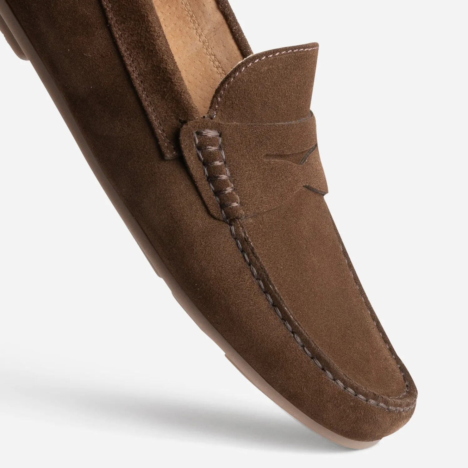 Eram Mocassins^Mocassin en cuir velours MARRON