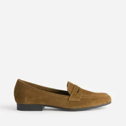 Eram Mocassins/Slippers^Mocassin marron en cuir velours COGNAC