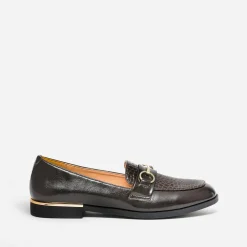 Eram Mocassins/Slippers^Mocassin verni embossé effet python MARRON