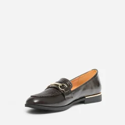 Eram Mocassins/Slippers^Mocassin verni embossé effet python MARRON