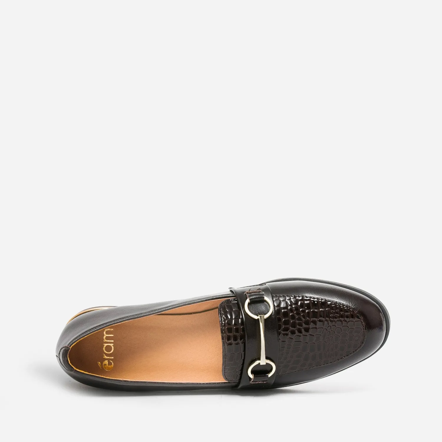 Eram Mocassins/Slippers^Mocassin verni embossé effet python MARRON