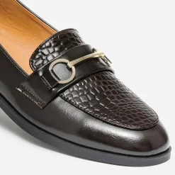 Eram Mocassins/Slippers^Mocassin verni embossé effet python MARRON
