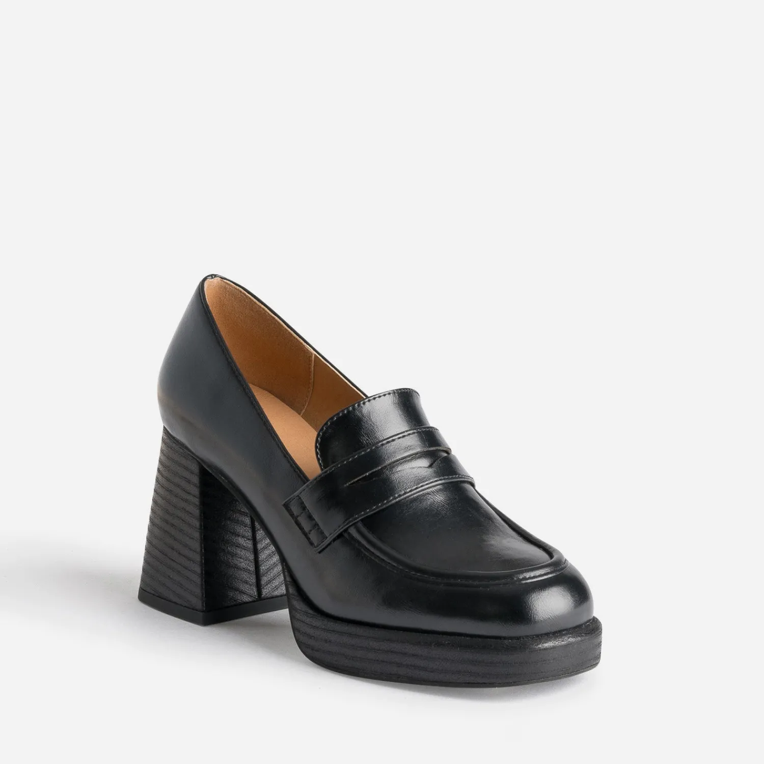Eram Mocassins/Slippers|Escarpins^Mocassin à talon et plateforme NOIR