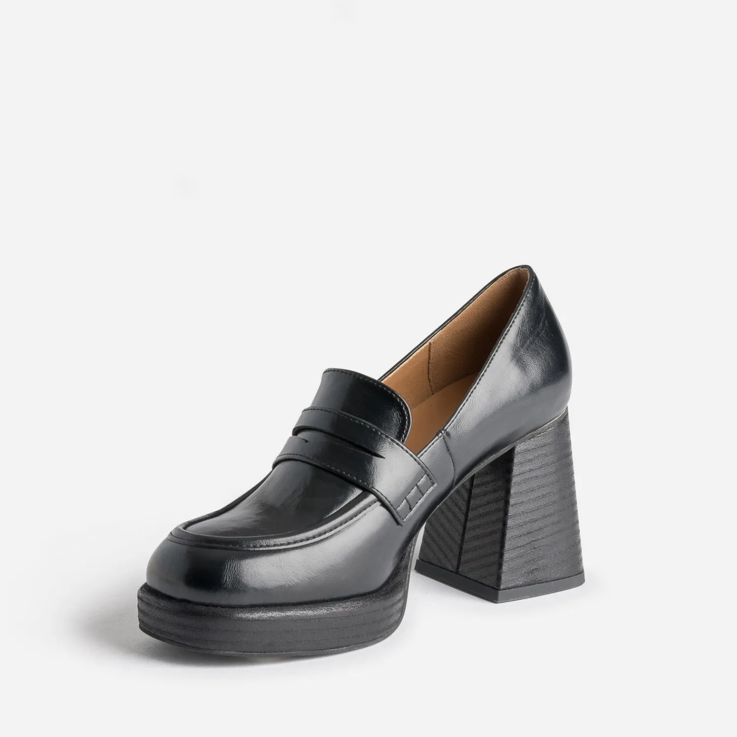Eram Mocassins/Slippers|Escarpins^Mocassin à talon et plateforme NOIR