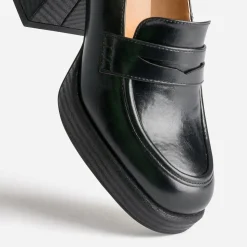 Eram Mocassins/Slippers|Escarpins^Mocassin à talon et plateforme NOIR