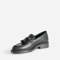Eram Mocassins/Slippers^Mocassin cuir à pampilles NOIR