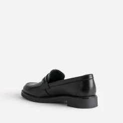 Eram Mocassins/Slippers^Mocassin cuir bord cranté éco-conçu NOIR