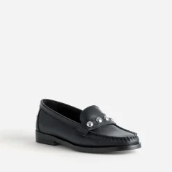 Eram Mocassins/Slippers^Mocassin cuir détails clous bombés NOIR