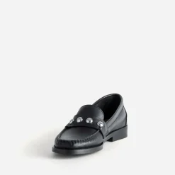 Eram Mocassins/Slippers^Mocassin cuir détails clous bombés NOIR