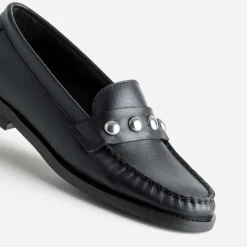 Eram Mocassins/Slippers^Mocassin cuir détails clous bombés NOIR