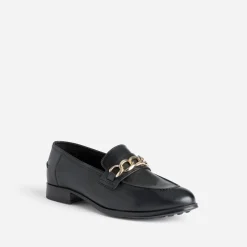 Eram Mocassins/Slippers^Mocassin en cuir à chaîne NOIR