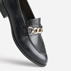 Eram Mocassins/Slippers^Mocassin en cuir à chaîne NOIR
