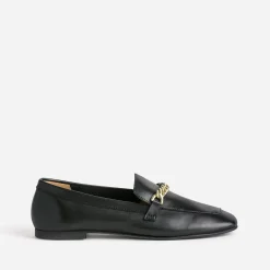 Eram Mocassins/Slippers^Mocassin en cuir chaîne-bijou NOIR