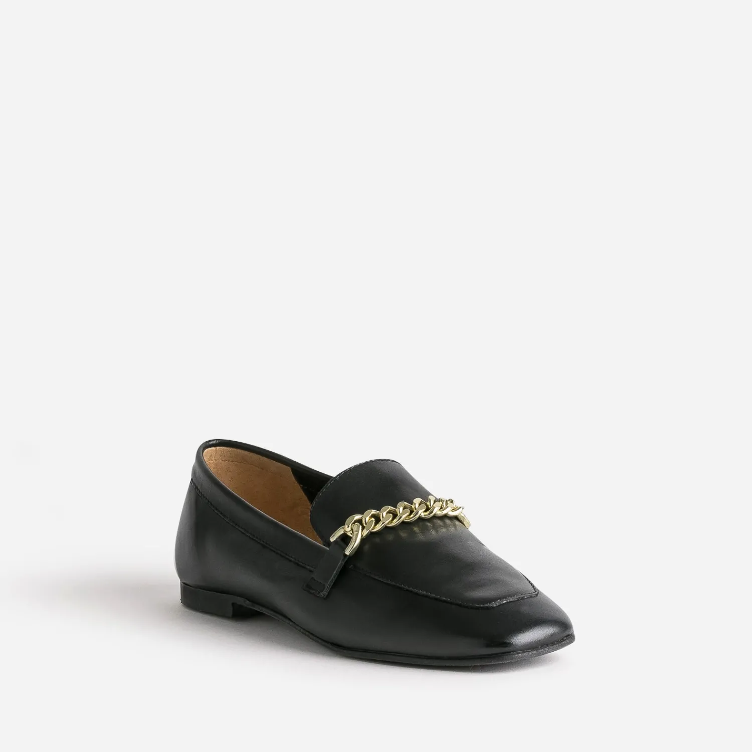 Eram Mocassins/Slippers^Mocassin en cuir chaîne-bijou NOIR