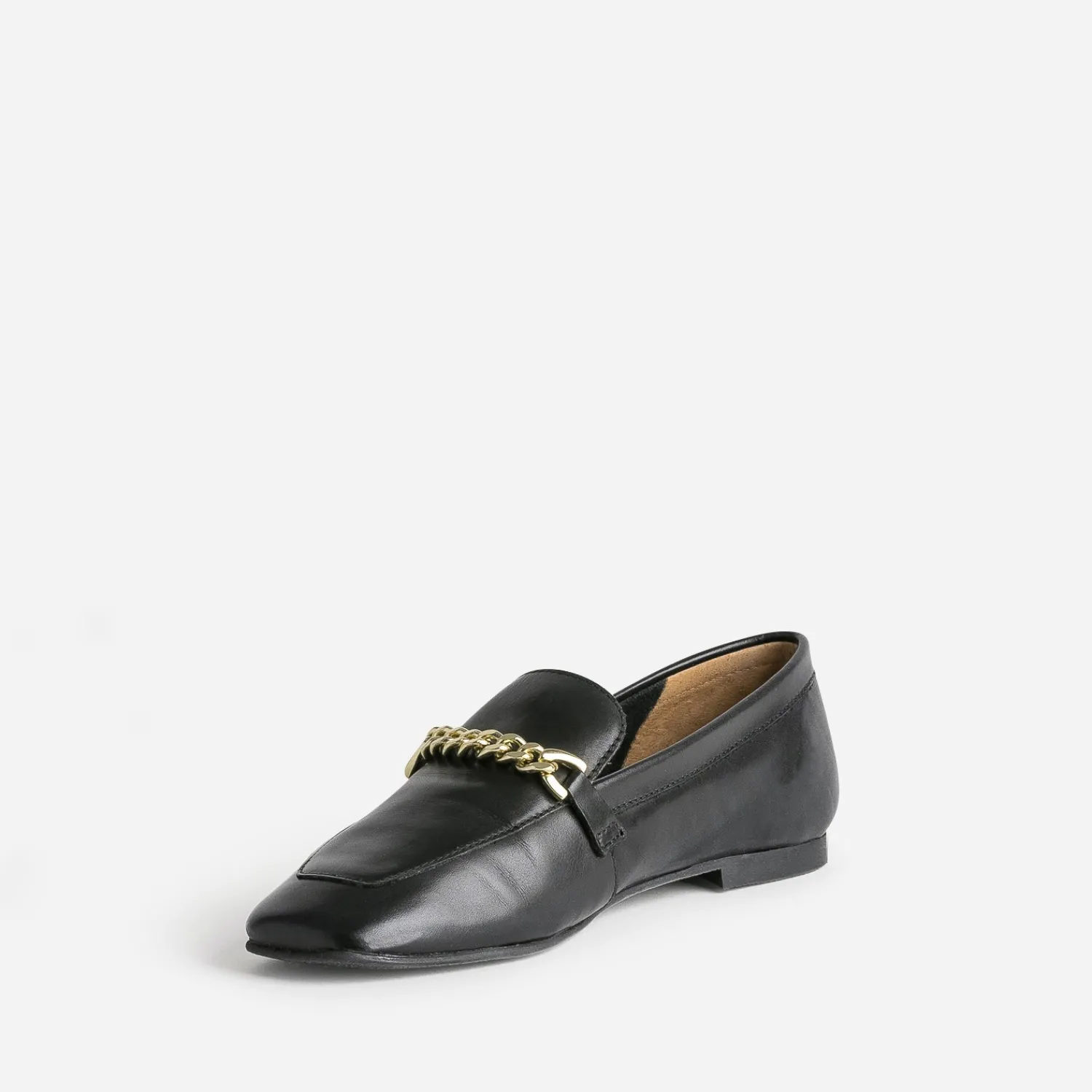 Eram Mocassins/Slippers^Mocassin en cuir chaîne-bijou NOIR