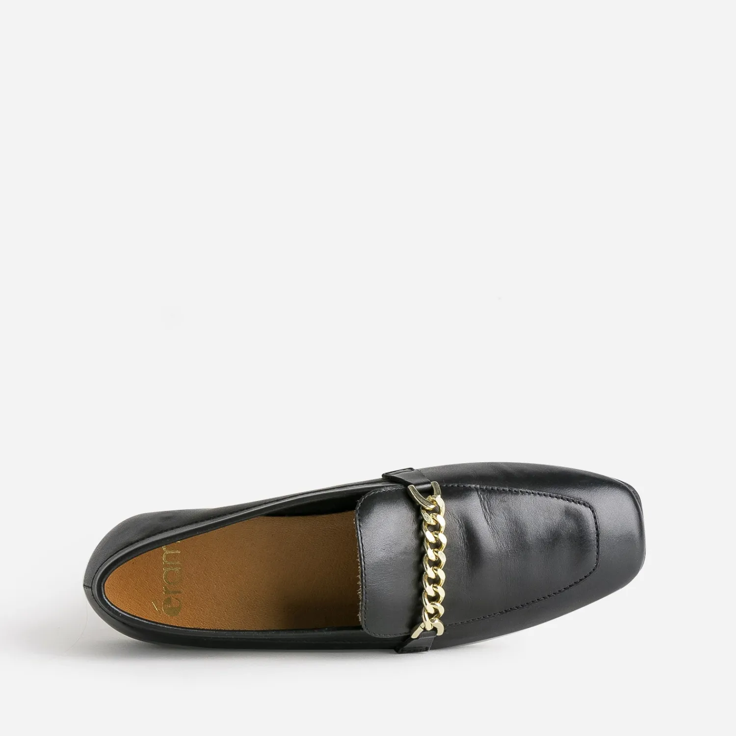 Eram Mocassins/Slippers^Mocassin en cuir chaîne-bijou NOIR