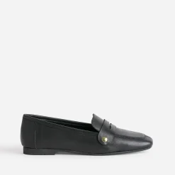 Eram Mocassins/Slippers^Mocassin en cuir rivets dorés NOIR