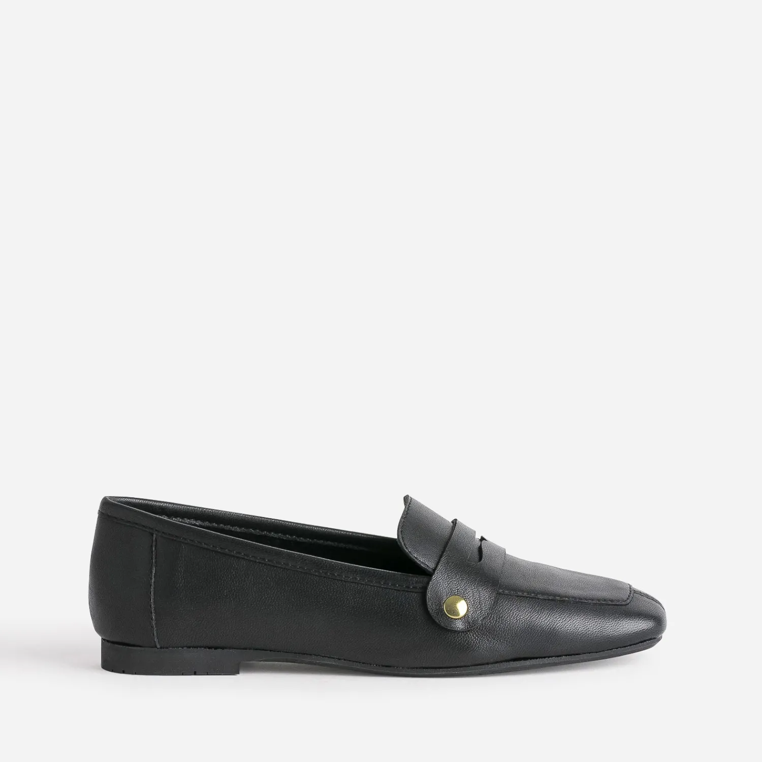 Eram Mocassins/Slippers^Mocassin en cuir rivets dorés NOIR