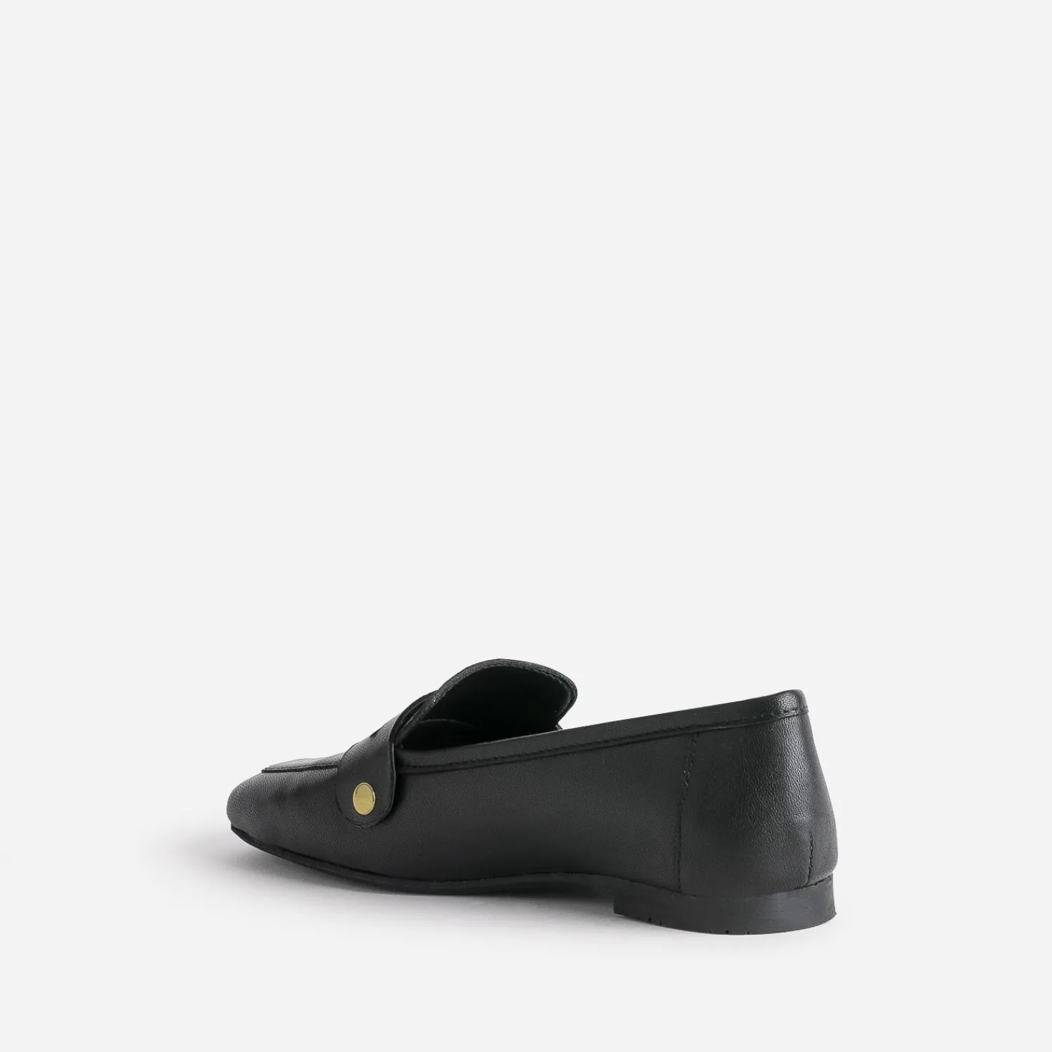 Eram Mocassins/Slippers^Mocassin en cuir rivets dorés NOIR