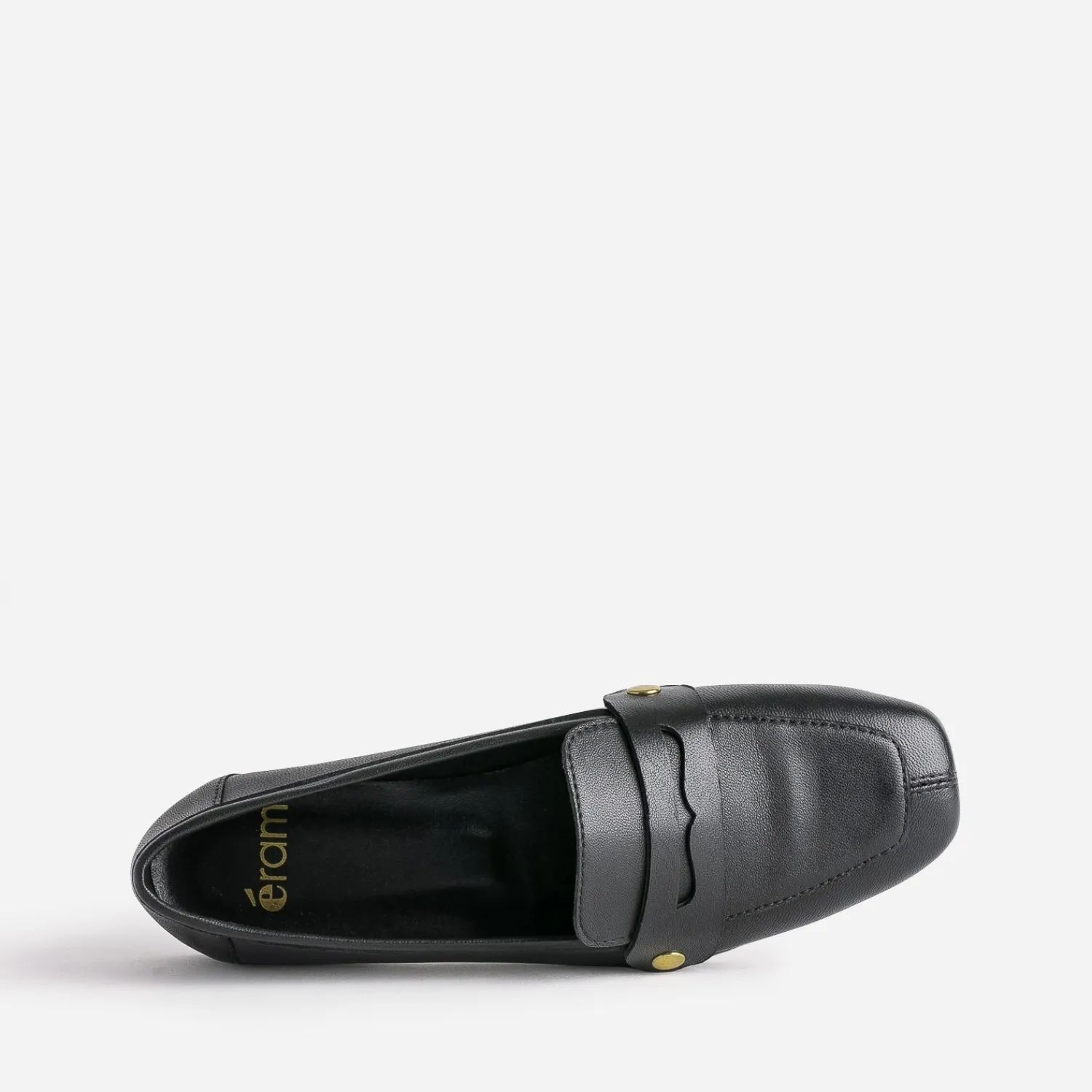 Eram Mocassins/Slippers^Mocassin en cuir rivets dorés NOIR