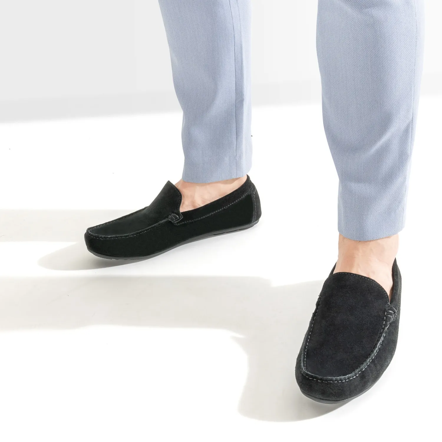 Eram Mocassins^Mocassin en cuir velours NOIR