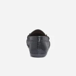 Eram Mocassins/Slippers^Mocassin en cuir velours effet python NOIR