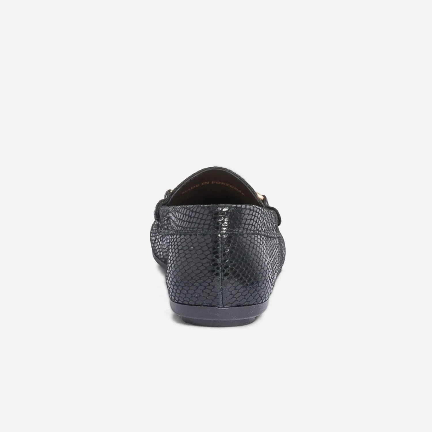 Eram Mocassins/Slippers^Mocassin en cuir velours effet python NOIR