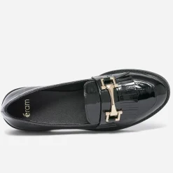 Eram Mocassins/Slippers^Mocassin verni à franges NOIR