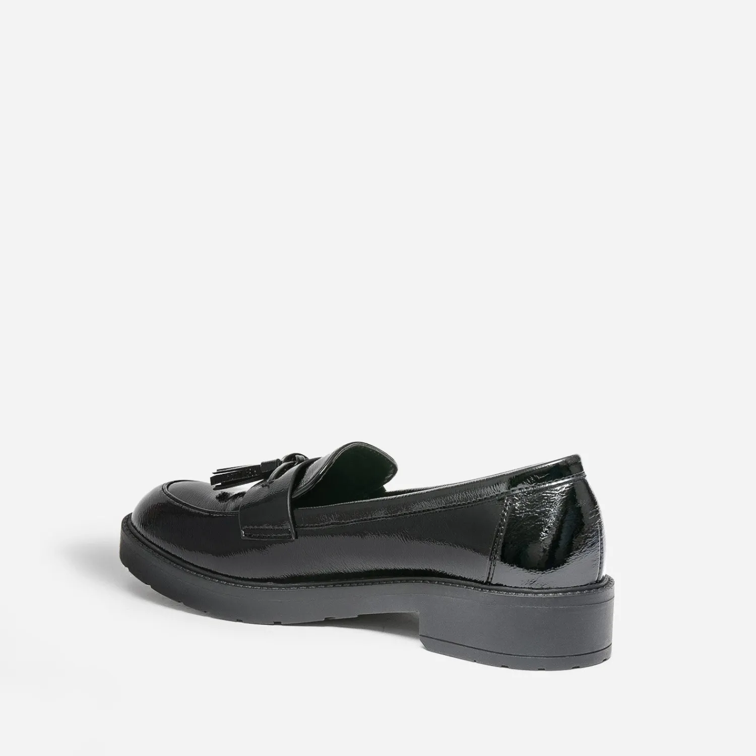 Eram Mocassins/Slippers^Mocassin verni à pampilles NOIR