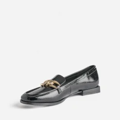 Eram Mocassins/Slippers^Mocassin verni avec chaîne dorée NOIR