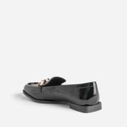 Eram Mocassins/Slippers^Mocassin verni avec chaîne dorée NOIR