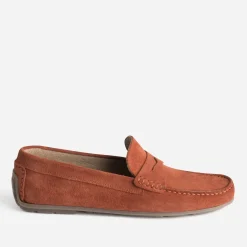 Eram Mocassins^Mocassin orangé éco-conçu en cuir velours ROUGE