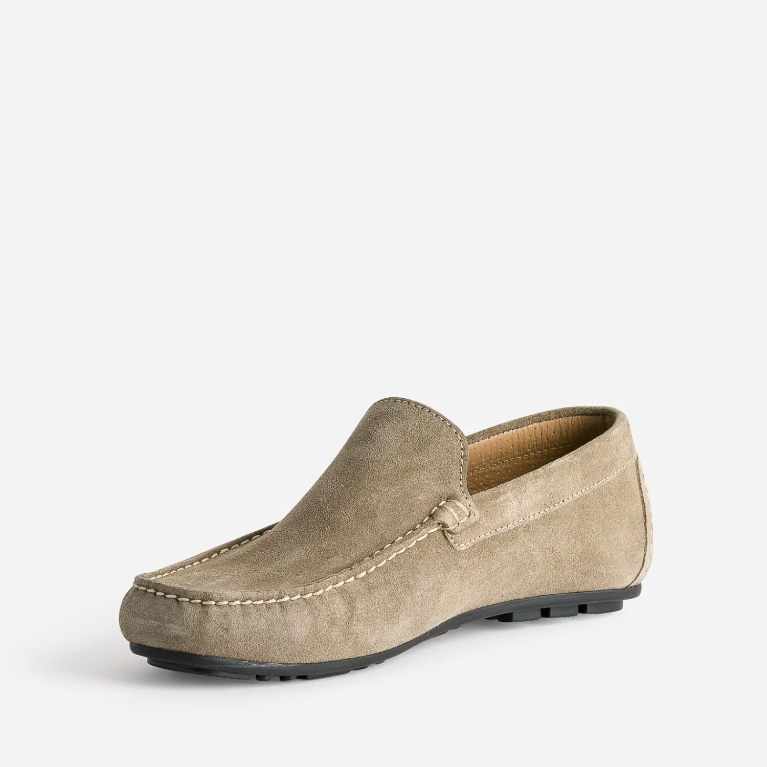 Eram Mocassins^Mocassin en cuir velours TAUPE