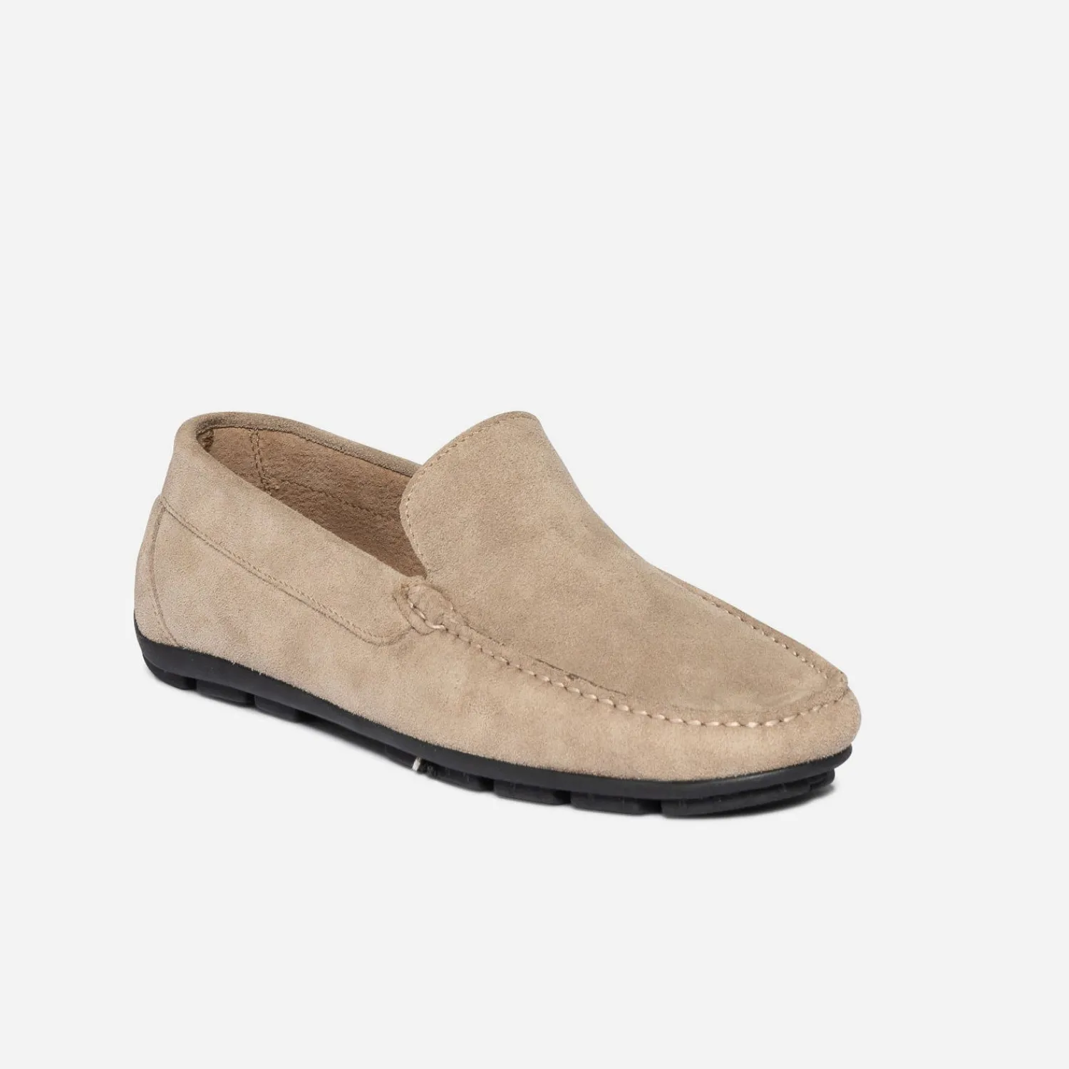 Eram Mocassins^Mocassin en cuir velours TAUPE