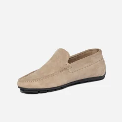 Eram Mocassins^Mocassin en cuir velours TAUPE