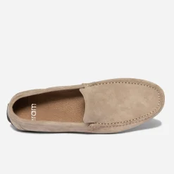 Eram Mocassins^Mocassin en cuir velours TAUPE