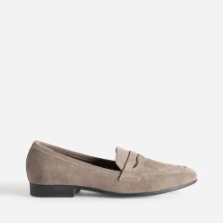Eram Mocassins/Slippers^Mocassin taupe en cuir velours GRIS
