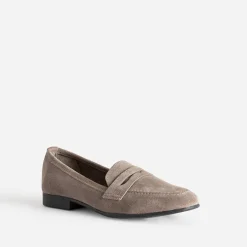 Eram Mocassins/Slippers^Mocassin taupe en cuir velours GRIS
