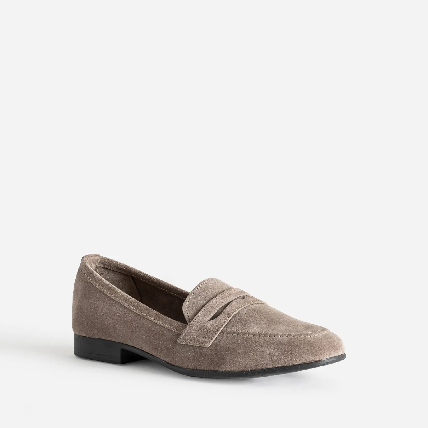 Eram Mocassins/Slippers^Mocassin taupe en cuir velours GRIS