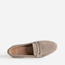 Eram Mocassins/Slippers^Mocassin taupe en cuir velours GRIS