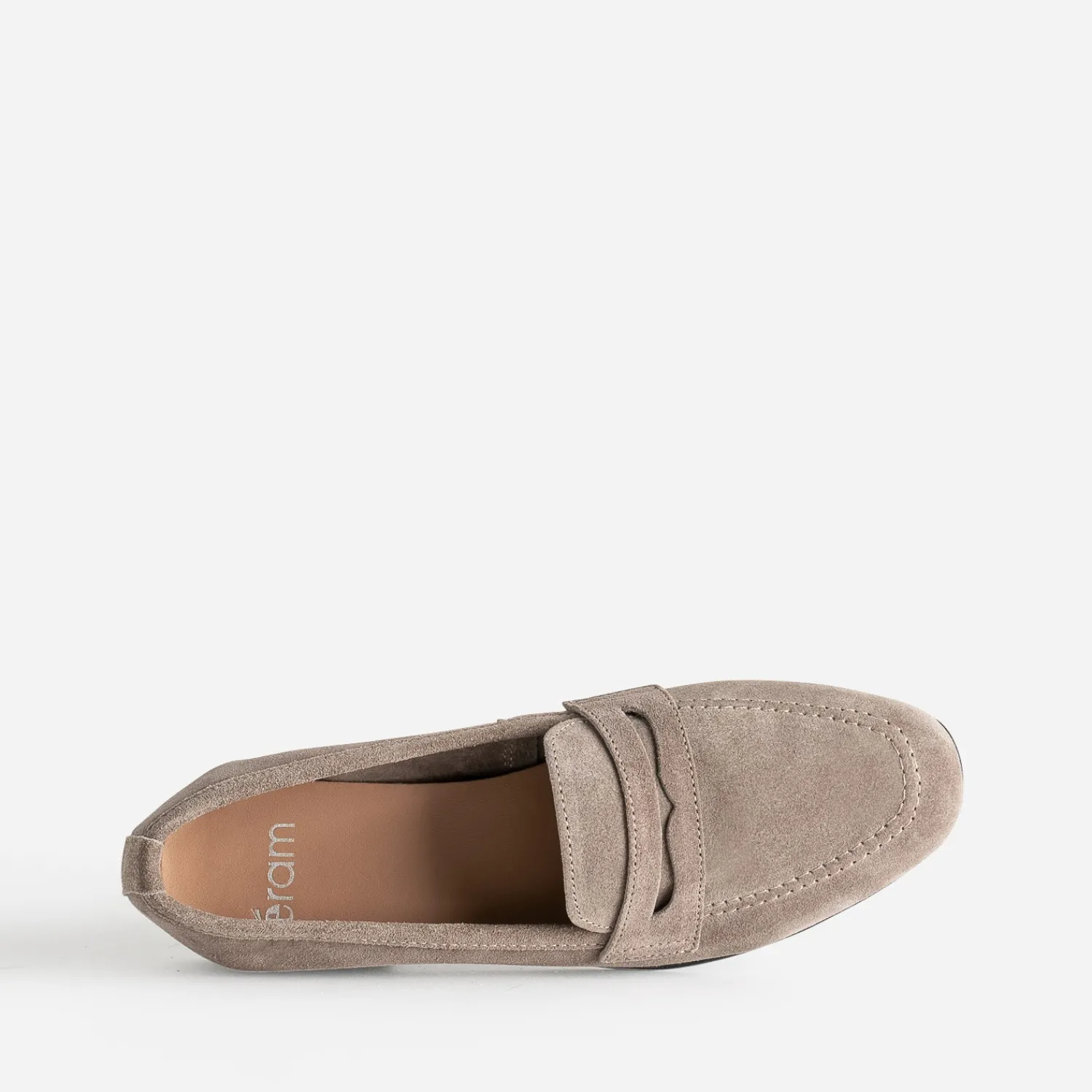 Eram Mocassins/Slippers^Mocassin taupe en cuir velours GRIS