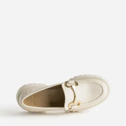 Texto Mocassins/Slippers^Mocassin beige en cuir à semelle crantée ECRU