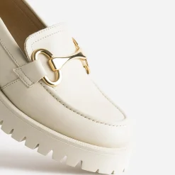 Texto Mocassins/Slippers^Mocassin beige en cuir à semelle crantée ECRU