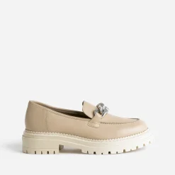 Texto Mocassins/Slippers^Mocassin en cuir à semelle crantée BEIGE