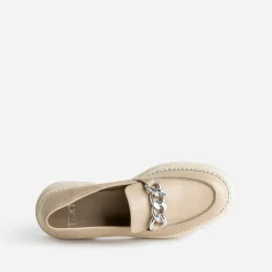 Texto Mocassins/Slippers^Mocassin en cuir à semelle crantée BEIGE